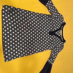 Cotton long and light tunic with polka dots